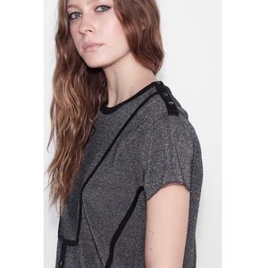 NWOT Zadig & Voltaire Silver Metallic Top S